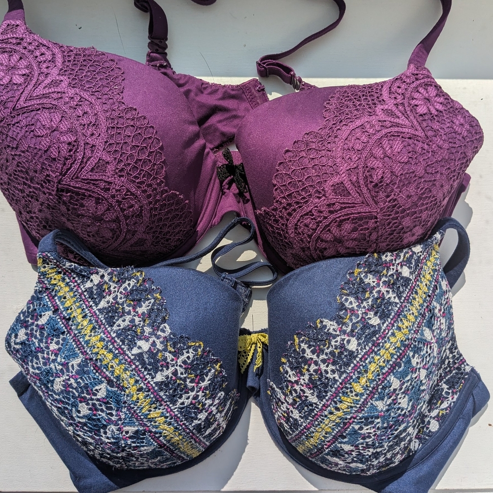 Purple and Blue Lace Women's Bras